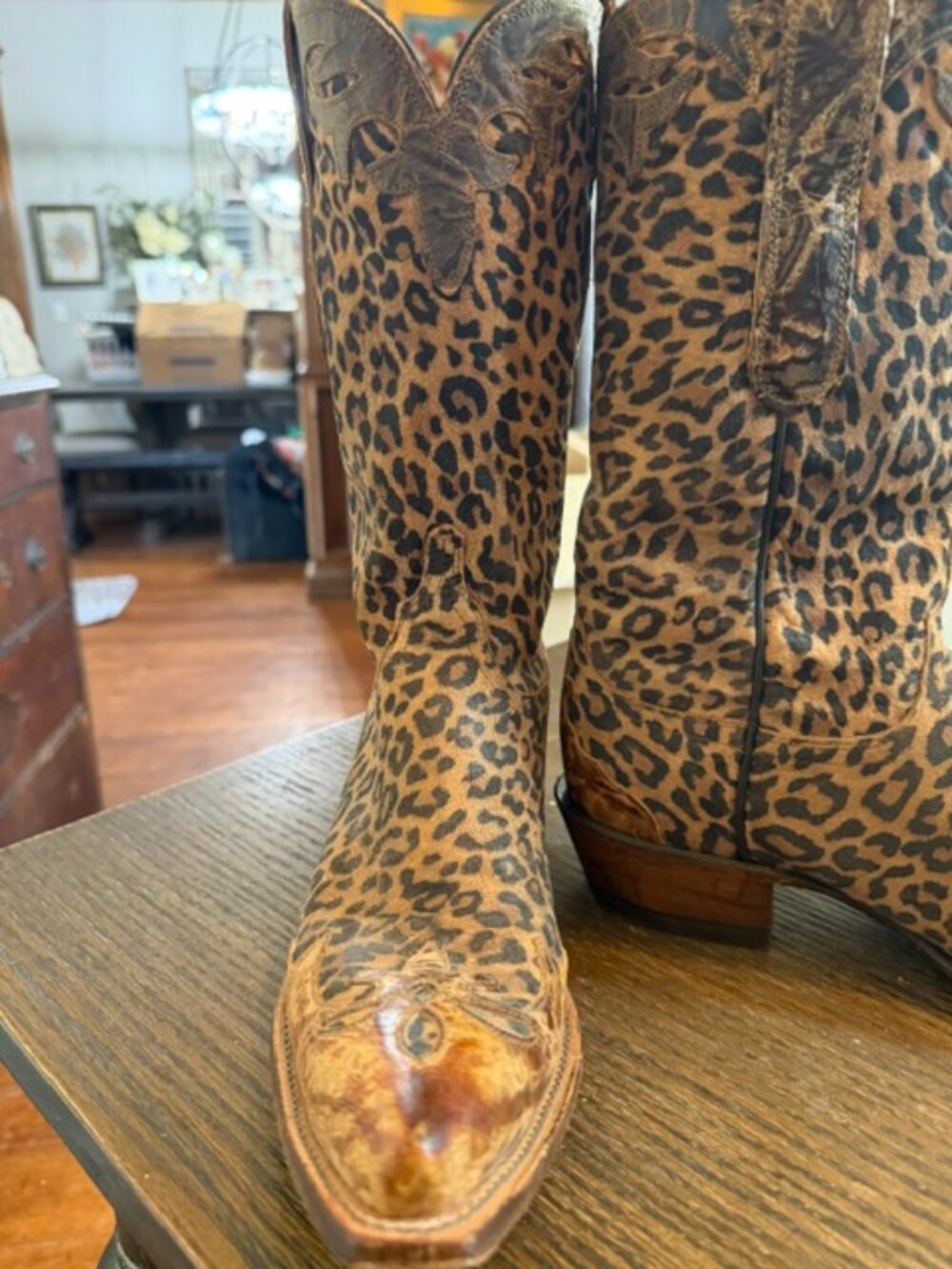 Lucchese RAREDiva Angiola Limited Ed. Cowboy Boots Women 9B Leopard Print 90/120 - Picture 2 of 15